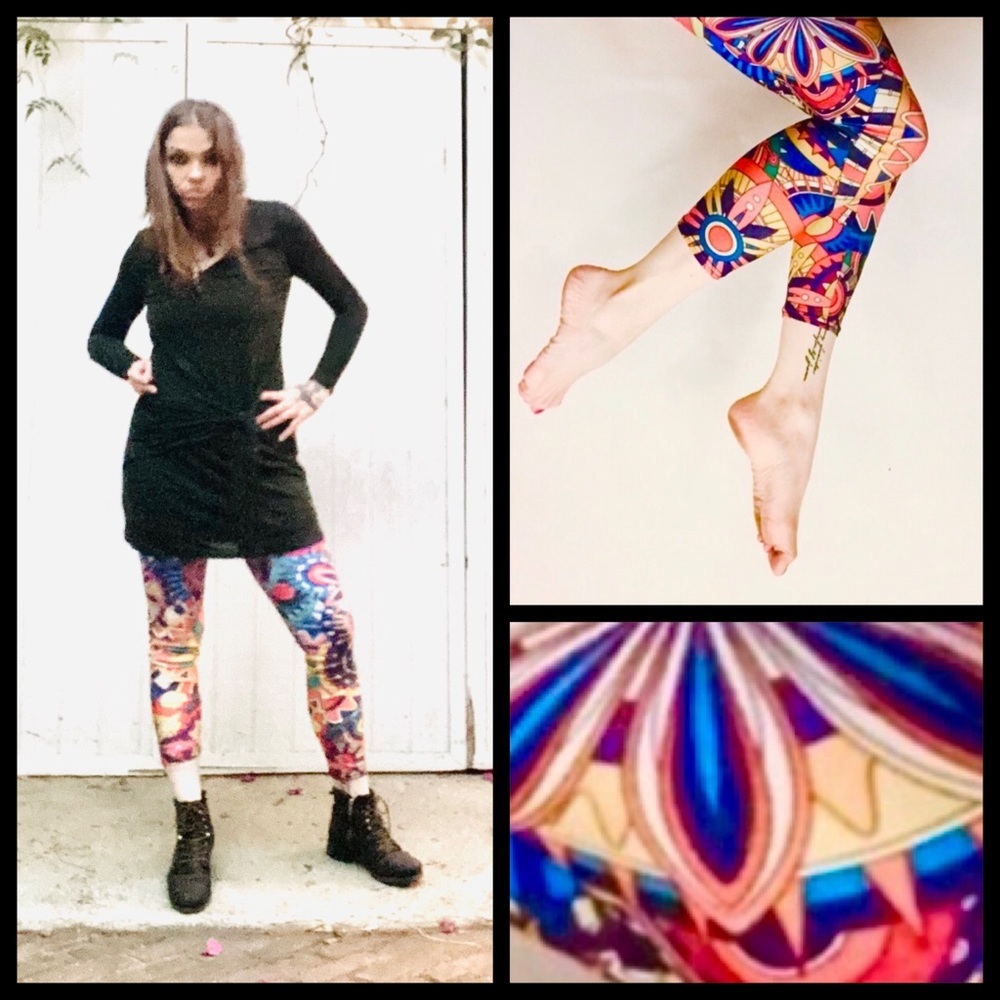 COLORFUL ABSTRACT LEGGINGS - Picture 2 of 5